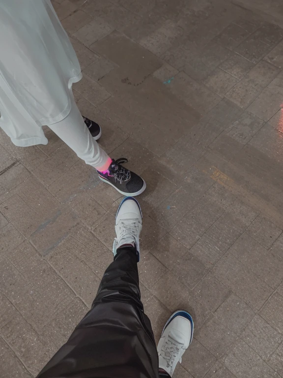 Neon glowing shoes,  top quality,  hd quality,  8k,  glowing lights,  glowing pants border,  cyber punk, neon lights,