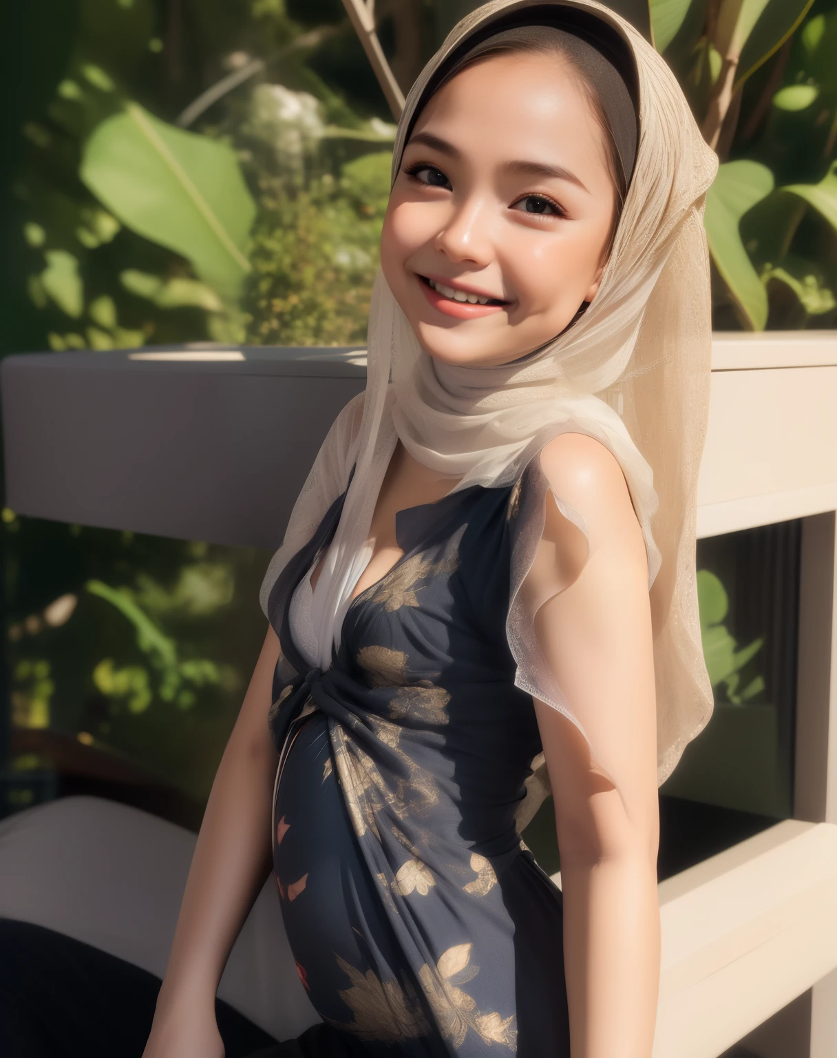 HIJAB MALAY GIRL, masutepiece, High quality, UHD 32K, Realistic face, Realistic skin feeling , A Japanese Lady, 8 years old, ***********, Very cute and baby-like face, Women's Competition One-Piece Swimsuit, Sitting, itting open legs, Spread Leg, Yor, cum shots, cum on chest, (((facials))), (((Smile))), (((heavy pregnancy))), (((flat chest))),