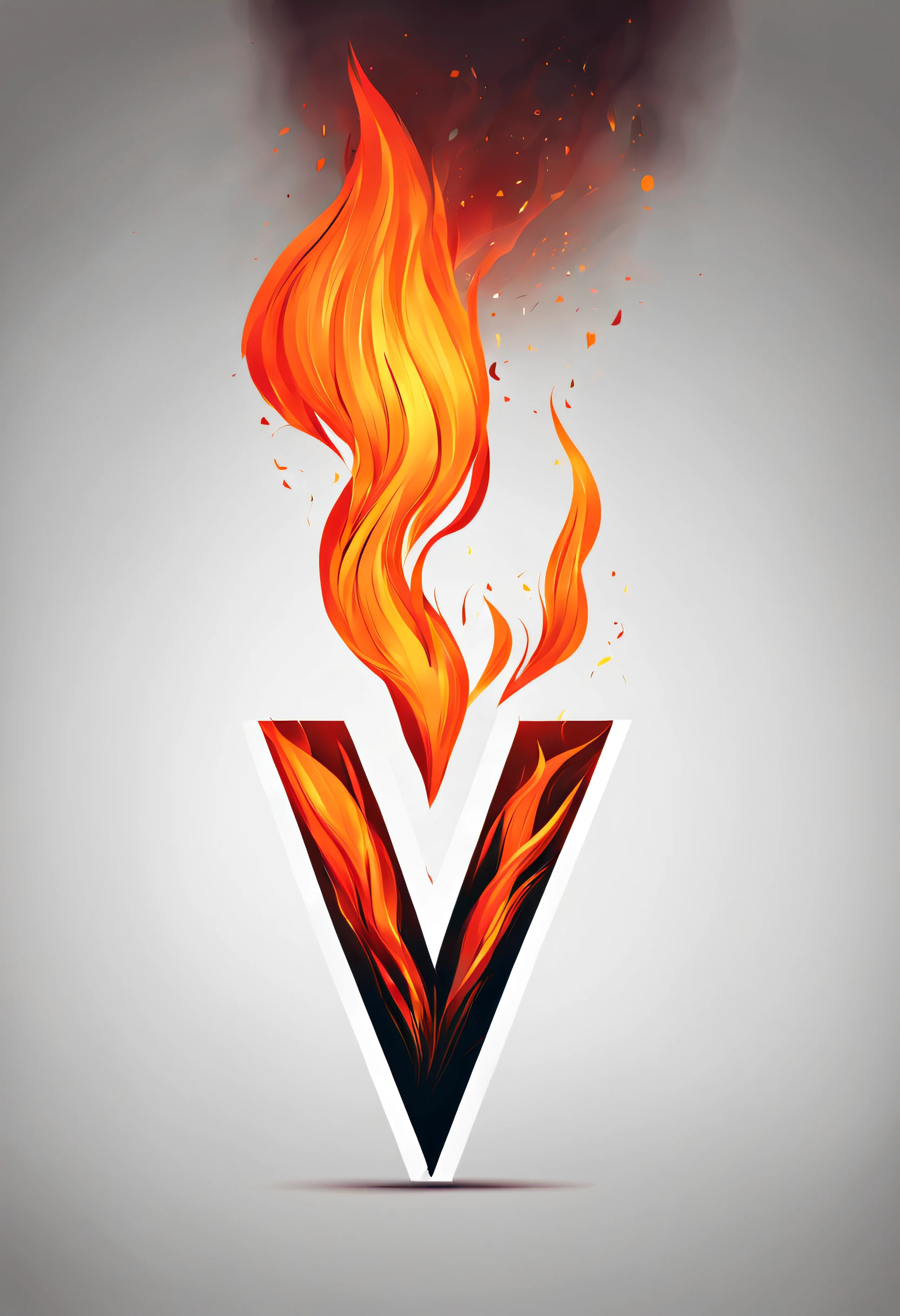 minimalism, vector fire, letter B, high quality white background