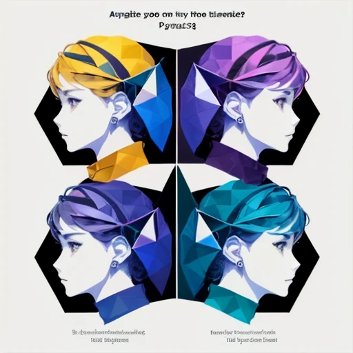 Create a step-by-step geometric figure on how to create Personas: creating fictitious user profiles based on demographic data, behavioral and psychographics to help understand users’ needs and wants.