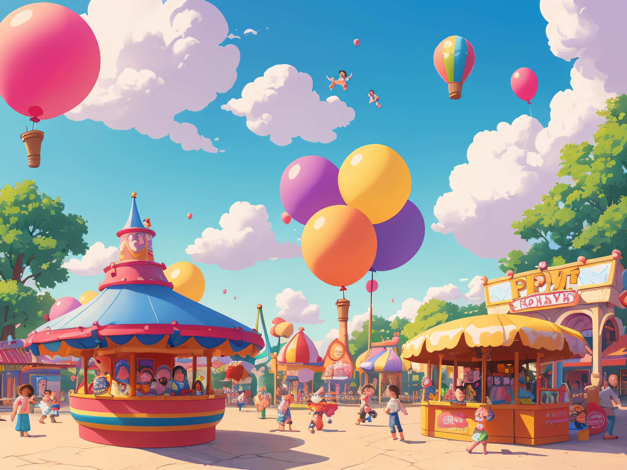 A mysterious amusement park in a surreal dreamscape, distorted reality with twisted roller coasters and floating carousels, a surreal sky blending day and night, an otherworldly environment evoking a sense of wonder and awe, Sculpture, clay modeling, surrealistic elements