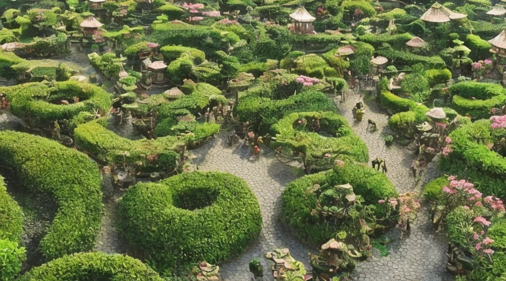 (Tea theme garden),ultra - detailed(tmasterpiece:1.2),Ultra-detailed artistic graphics,warm sound of tea,((Very huge and stacked on top of each other、Vibrant tea gardens,very intricate,extremly intricate)),teapot,teacup,Permeated with the fragrance of tea,The beauty of tea culture,High quality and detail。