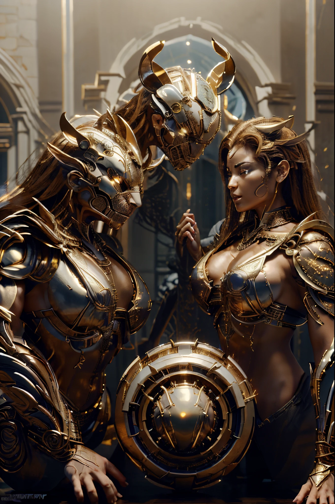 8K,cinematic wonder:Mortal Kombat&#39;s scorpion shines in ultra-realistic glory in Unreal Engine 5、femele、cleavage of the breast、sideboob barbosa、Sparkling with intricate golden threads and luxuriously textured fabrics、Decorated with glittering modern royal costumes。His eyes shine like flames、Emit an ethereal glow while wielding flames in legendary battles.、Creates an enchanting spectacle of power and elegance。From the fiery threads of the mane、Even the smoke like air swirling around him、Cada detalhe is captured in stunning ultra-high definition 8K detail、It will take you to a realm where myth and reality intertwine.。超A high resolution,super realistic skin,