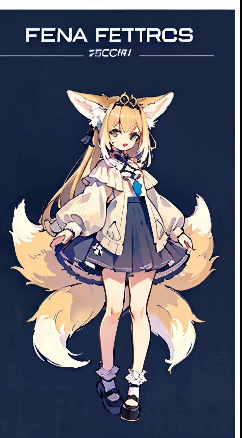 Anime character with long hair and tail, pixiv contest winner, (Flashing), fault, white fox anime, full_body!!, furaffinity!!!!, by Akihiko Yoshida, ( ( character concept art ) ), an anthropomorphic fox, Персонаж Final Fantasy Tactics, zerochan, single character full body, sfw version