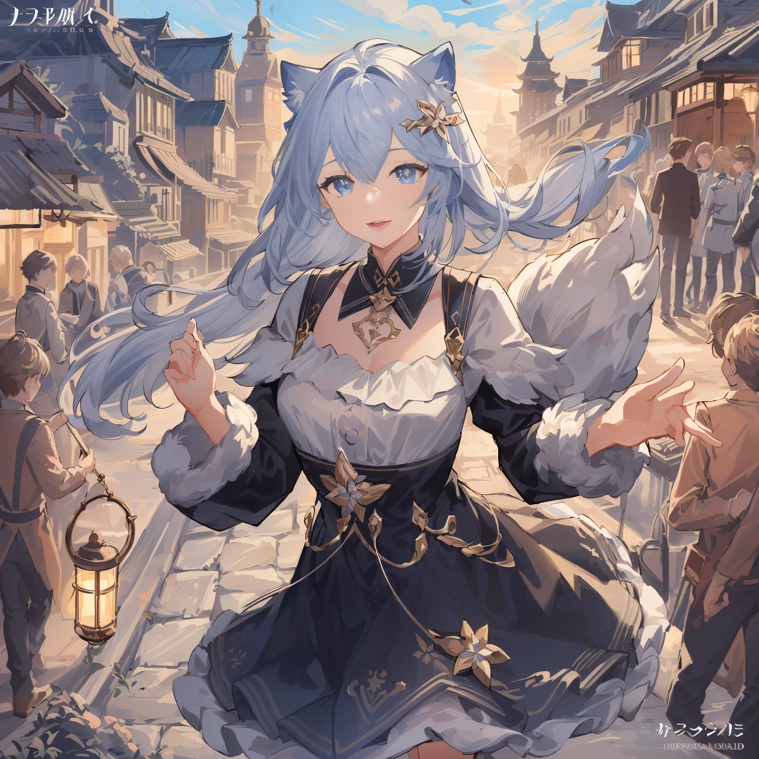 cover_page, highres, top quality, best quality, paid reward available, High-quality illustrations, unparalleled masterpiece, perfect artwork, absurdres, super high resolution, detailed background, Steam punk, Beautiful World Heritage, 6+boys, 6+girls, Happy, joyful(Photos of solo travelers)(kemono, furry anthro)cinematic lighting, dynamic angle,