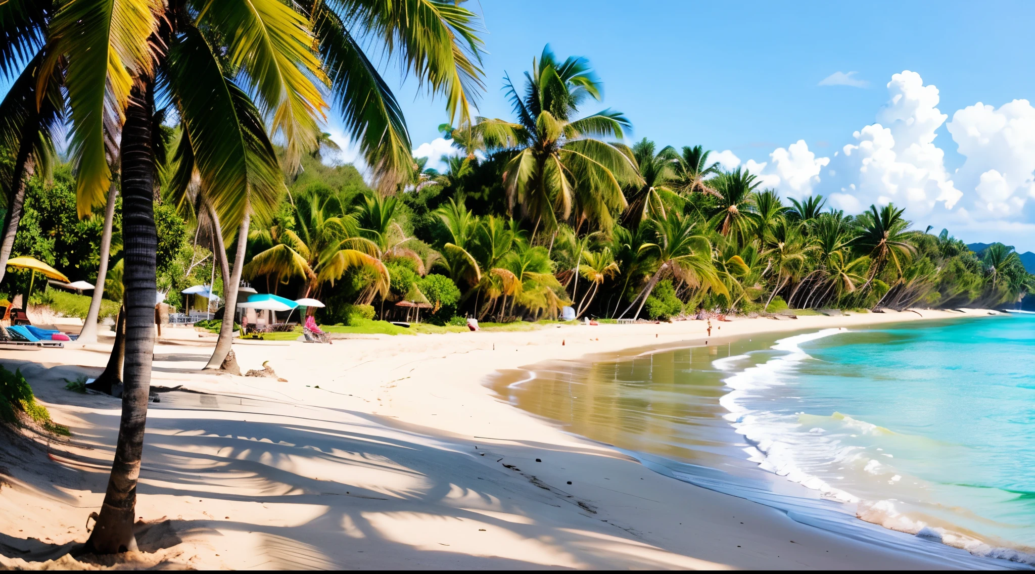 Palm trees line the beach in front of a tropical resort, palm trees on the beach, carribean white sand, beach and tropical vegetation, white beaches, Tropical beaches, beautiful tropical island beach, sandbeach, tropical beach paradise, Trip, white beaches, beautiful beaches, Caribbean, at a tropical beach, breath-taking beautiful beach, serene beach setting