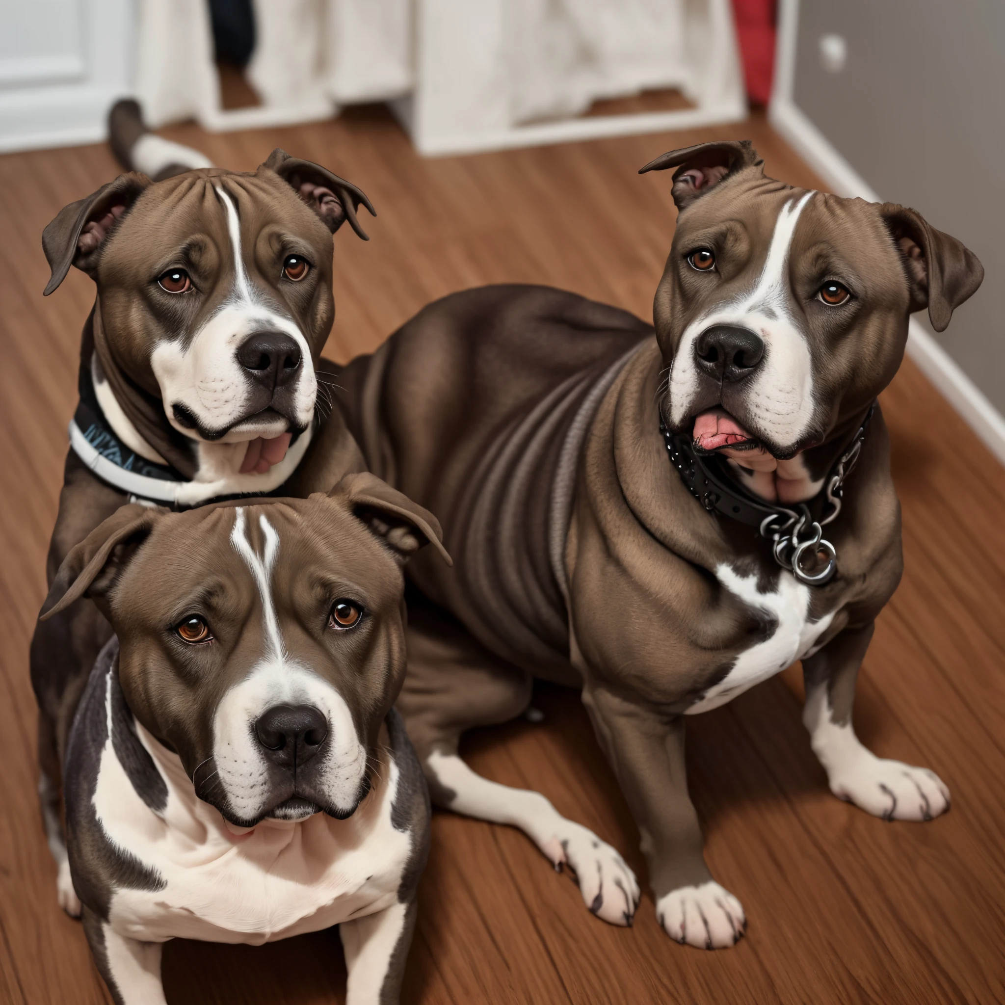 Pitbull rei com Zeus do lado