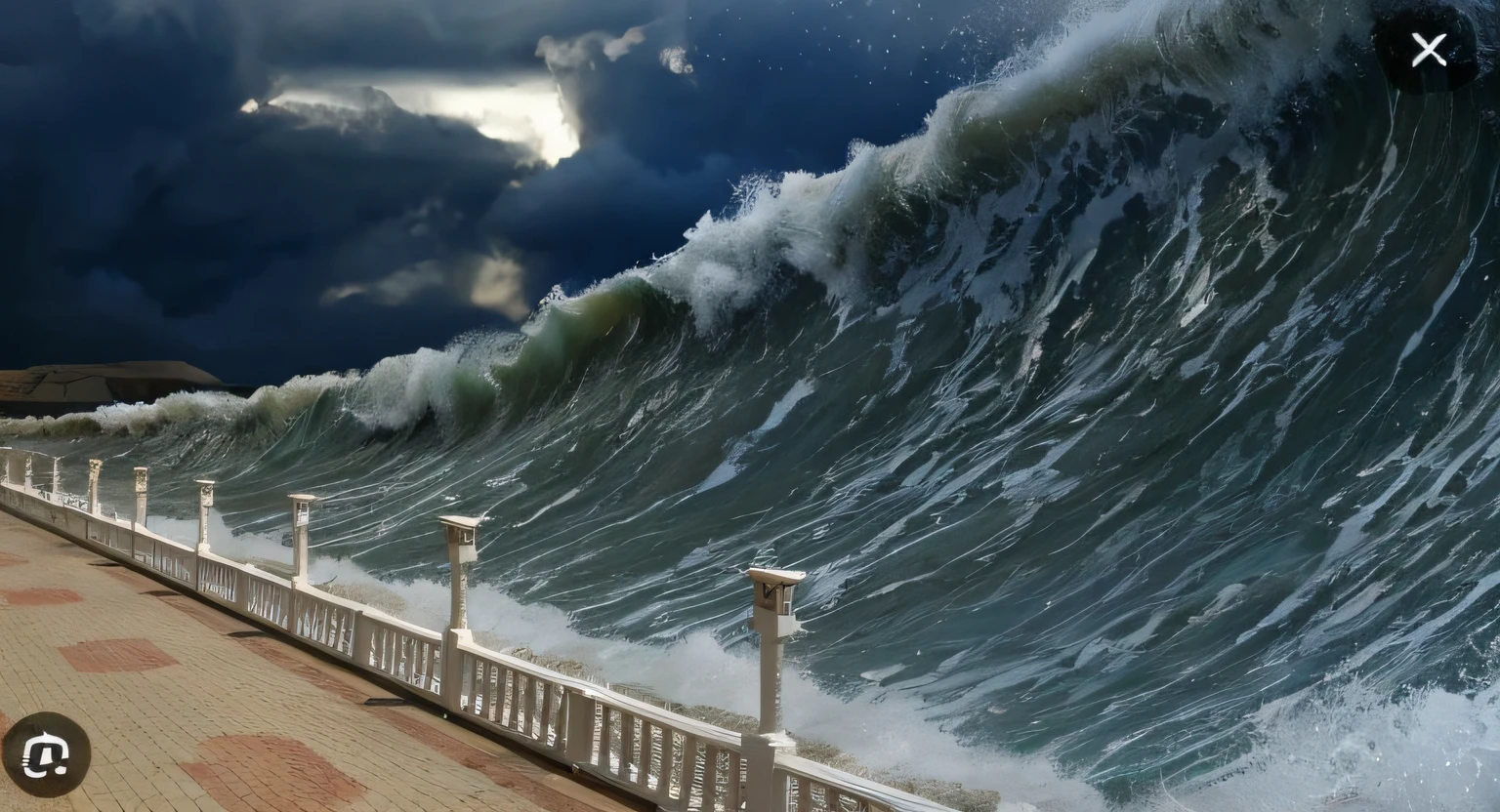 arafed view of a large wave crashing over a walkway, massive waves, giant waves, very huge waves, huge waves, large waves, apocalyptic tumultuous sea, tsunami, large waves crashing over it, big waves, torment and waves, fierce huge waves, outside a storm rages, shockwaves are coming out, roaring ocean in front