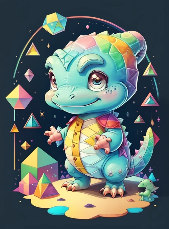 (cute dinosaur with a rainbows), Munchkin ,Geometric multidimensional wall portrait, livro de arte, Tchibi,
Yang08k, Beautiful, Colouring,
Obras, of the highest quality, best quality, Arte Oficial, Beautiful and Aesthetic,