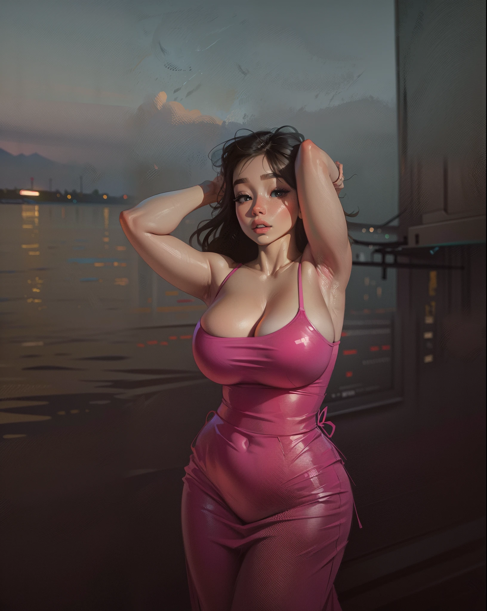 ((Best Quality, 8K, Masterpiece: 1.3)), Pretty, ((huge breast)), young woman, smooth skin