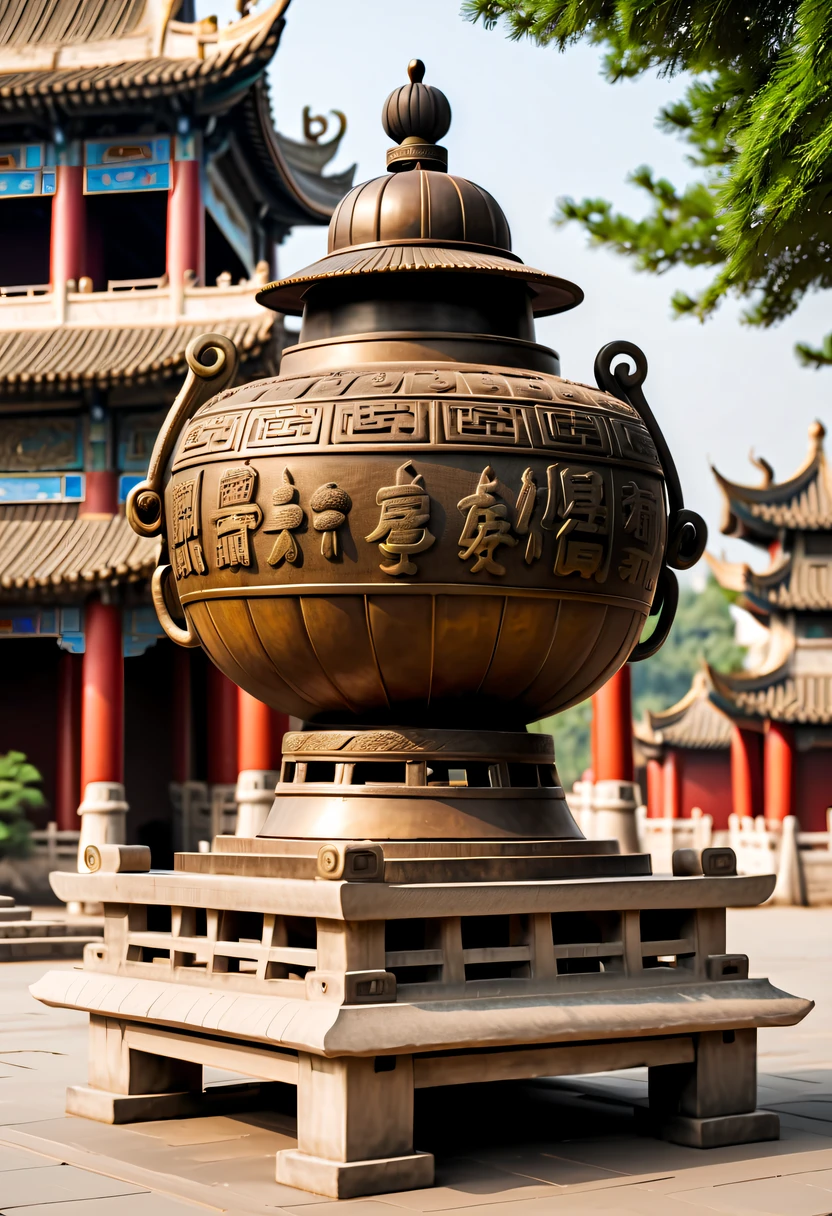 (Best quality,4K,A high resolution,ultra - detailed,actual:1.2),Ancient Chinese Bronze Theme Park,Ancient Chinese bronzes