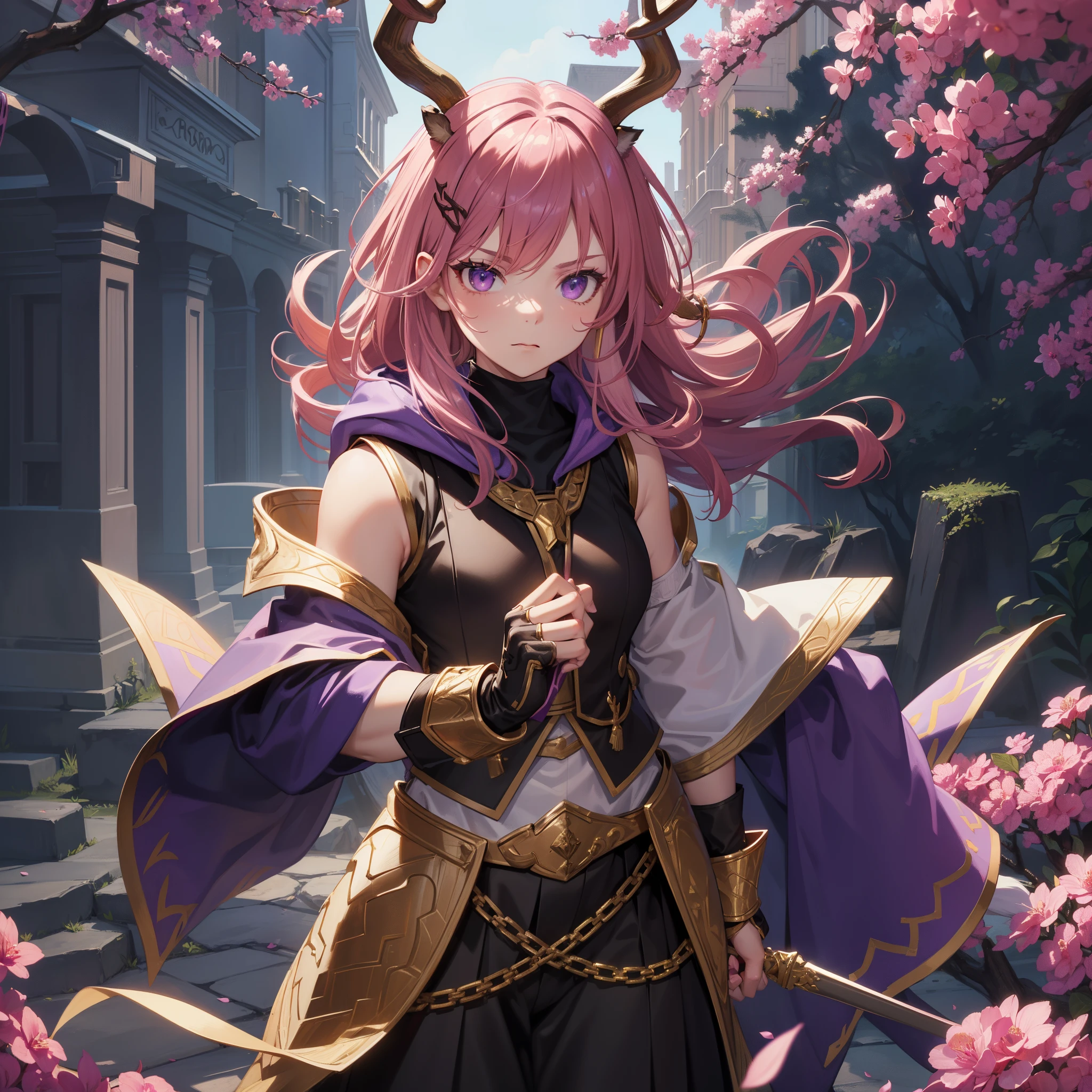 lila Haare, lila Augen, seios enormes,seitlicher Pony, detailed body, Lange Haare, hight resolution, best quality, reif, 1Person, Anime, Sukkubus, Teufel, Geweih, Goddes Outfits, small braids, Teufelsschwänze, Bat wings