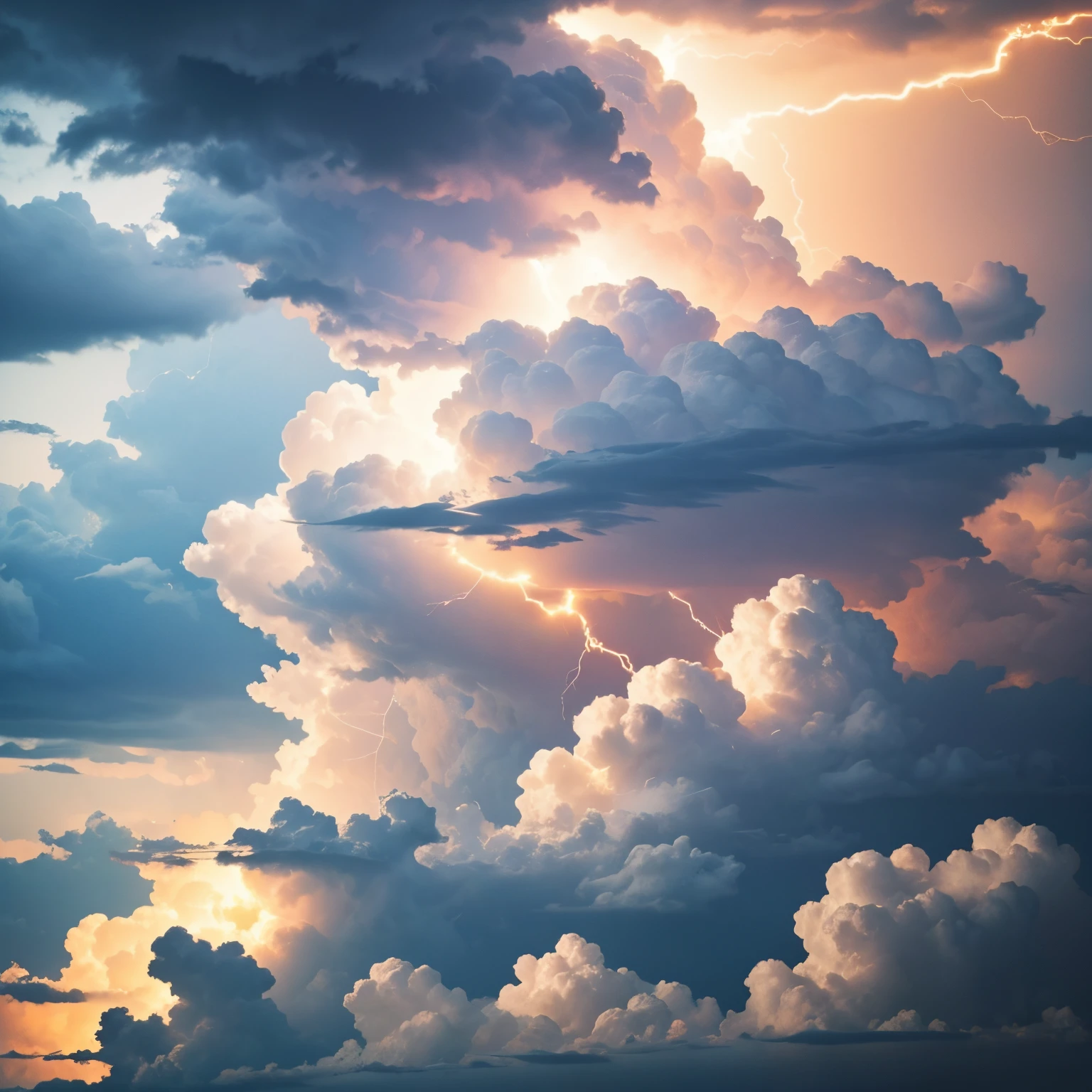 Cloud ☁️ with golden lightning ⚡️