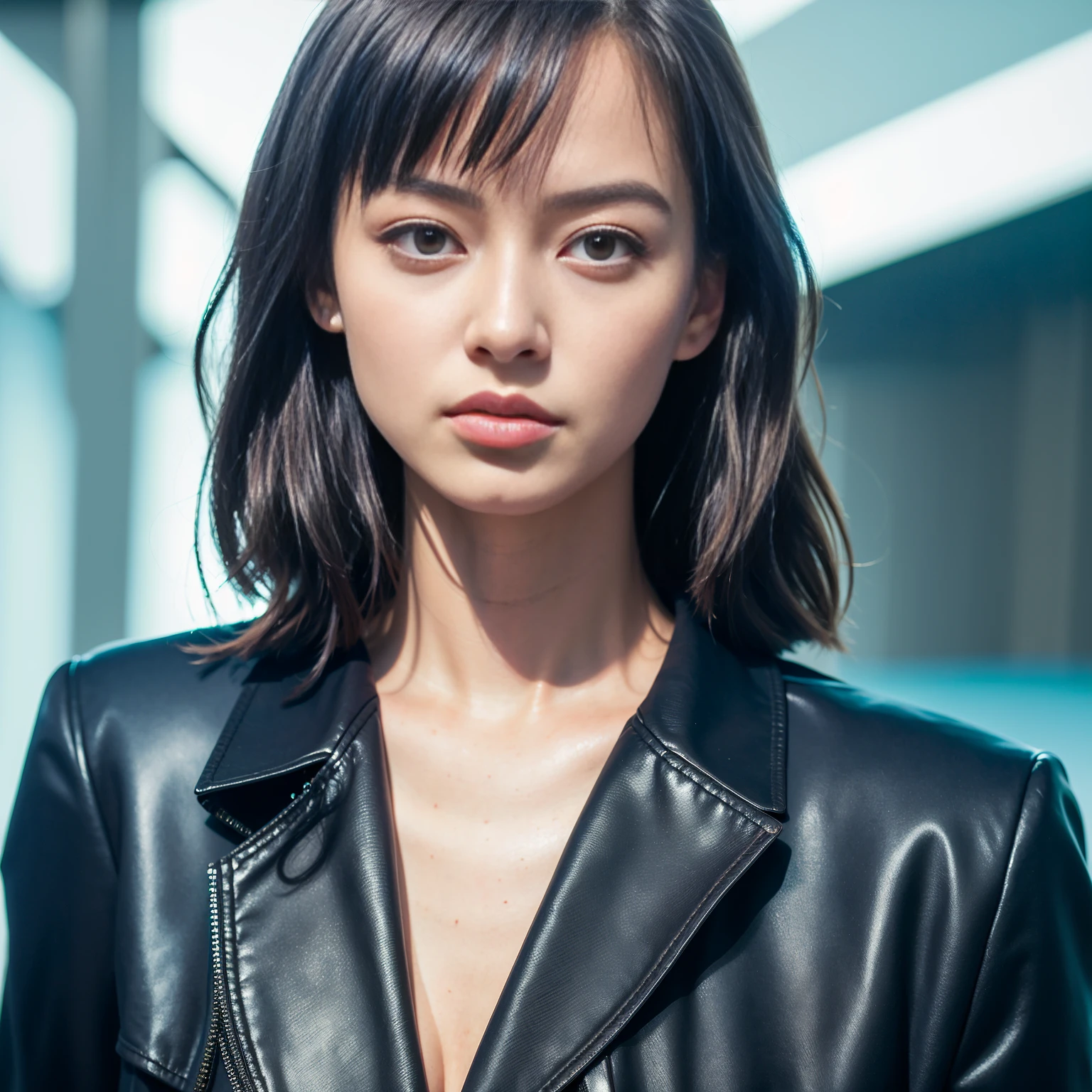 ( (8K:1.27), Better quality, masterpiece, Ultra-high resolution:1.2) Malay woman photos (beautiful:1.1) (Sci-fi female warrior:1.1) Wearing a headscarf, Space Troopers, (leather jacket:1.21) Elegant and sophisticated, fantasy, detailed, Ometric,author:Greg Rutkowski 和 Alphonse Mucha, Gradient lighting, Silver set