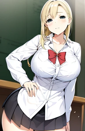Kurashiki Reina, blonde, blonde-haired beauty, high school gir