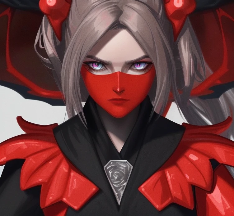 a close up of a red and black woman with three heads, moonray render, oc rendered, dark, red shift render, flying ,3 d render n - 9, v wing, draconic design, looming drone, depicted as a 3 d render, wyvern, batwings, 4k, 8k, best quality, highres, anatomically correct, humanized, woman faces, high details, detailed faces, beautiful eyes, HDR