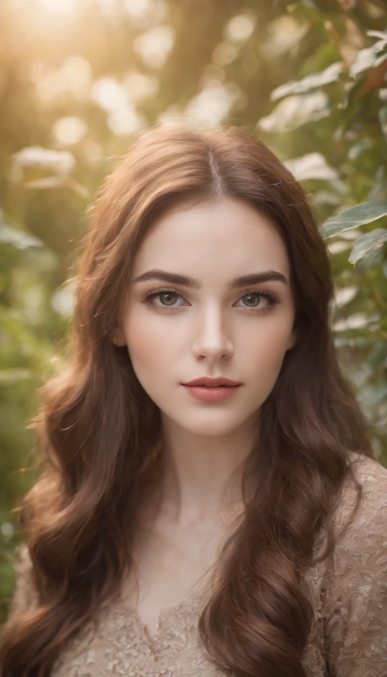 A girl in a garden,illustration,beautiful detailed eyes,beautiful detailed lips,extremely detailed eyes and face,long eyelashes,squatting position,aesthetics lights,best quality,ultra-detailed,realistic:1.37,portraits,vivid colors,warm tones,natural lighting