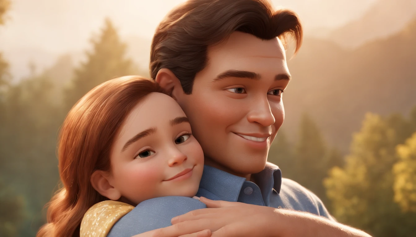 a cartoon of biblical dressed age boy happily hugging his father in heaven, a very beautiful background with beautiful tress, lions and tigers moving in the back, animated film, 3 d animated movie, animated still, animated movie, animation film, animated film still, rendered in corona, epic illumination, 3 d animated, 3d animated, animation style rendering, 3D estilizado, Arnold Maya render, 3 d render stylized, toon render keyshot, Personagem 3D, Personagem 3D, 3d rendering stylized, 3 d character render, personagem de desenho animado, Personagem de close up, Pose de personagem,  (Estilo Pixar) (master part:1.2) (Bokeh) (best quality) (pele detalhada) (textura detalhada) (8k) (argila) (Cinematic lighting) (foco nítido