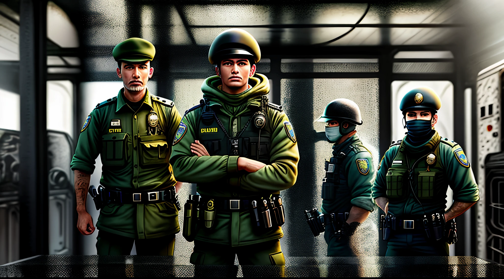 BOPE police officer together with the caveirão