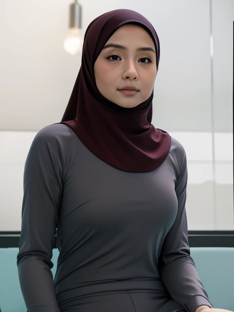 HIJAB MALAY GIRL, masutepiece, High quality, UHD 32K, Realistic face, Realistic skin feeling , A Japanese Lady, 8 years old, ***********, Very cute and baby-like face, Women's Competition One-Piece Swimsuit, Sitting, itting open legs, Spread Leg, (((facials))), (((Sadness))), (((flat chest))),