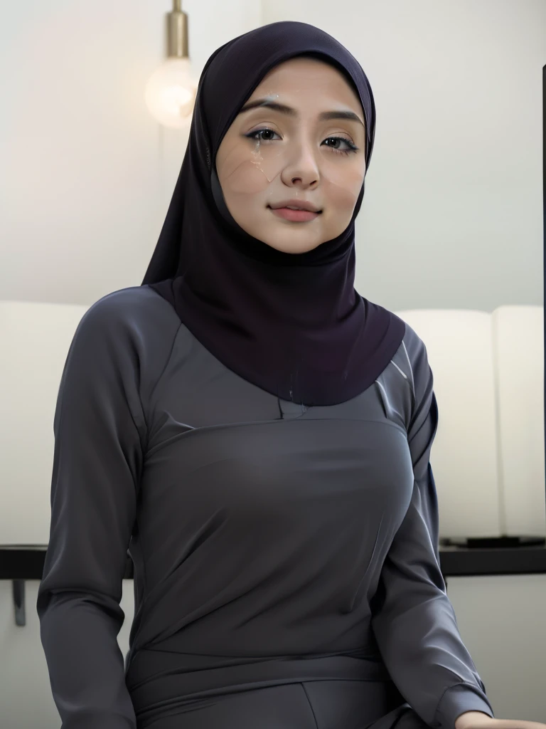 HIJAB MALAY GIRL, masutepiece, High quality, UHD 32K, Realistic face, Realistic skin feeling , A Japanese Lady, 8 years old, Little Girl, Very cute and baby-like face, Women's Competition One-Piece Swimsuit, Sitting, itting open legs, Spread Leg, (((facials))), (((Sadness))), (((flat chest))),