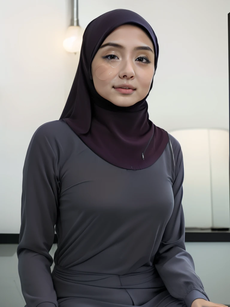 HIJAB MALAY GIRL, masutepiece, High quality, UHD 32K, Realistic face, Realistic skin feeling , A Japanese Lady, 8 years old, ***********, Very cute and baby-like face, Women's Competition One-Piece Swimsuit, Sitting, itting open legs, Spread Leg, (((facials))), (((Sadness))), (((flat chest))),