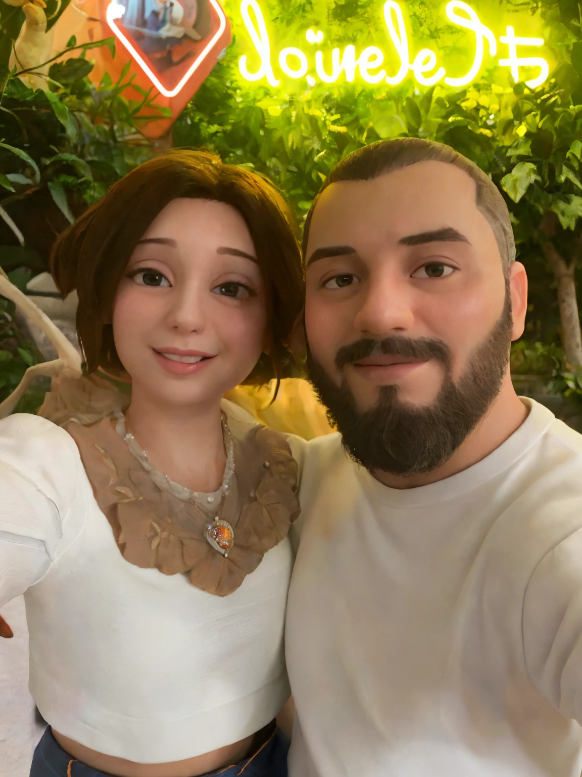 There is a man and a woman taking a selfie in front of a neon sign, imagem de perfil, foto do perfil, Directed by: Nandor Soldier, Casal feliz, foto de perfil, retrato de casais, foto de perfil, foto de perfil 1024px, Retrato de duas pessoas, Lovely couple, retrato de casal, Postagem no Reddit, Fotografia tirada em 2 0 2 0, imagem do avatar
