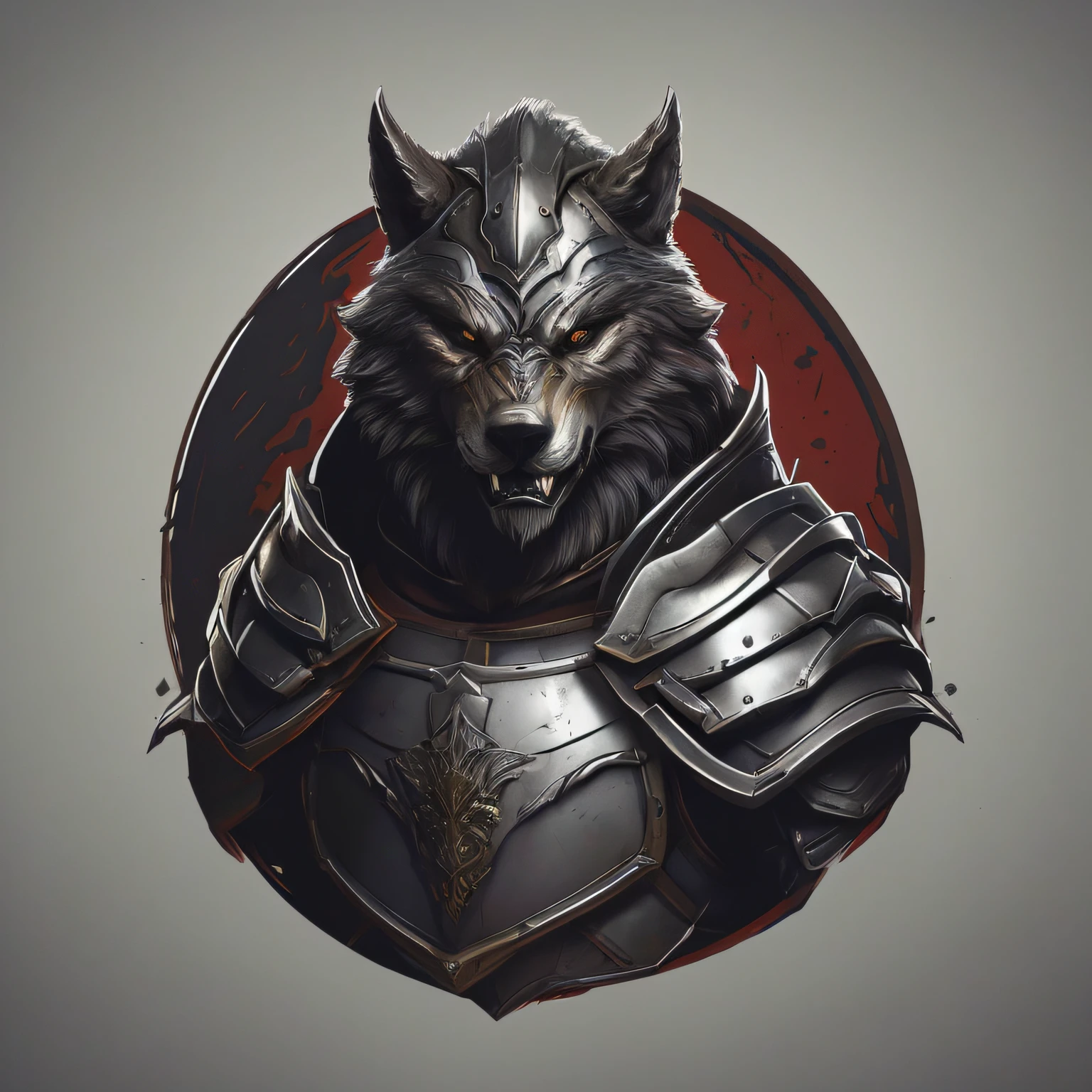 Imagem Arafed de um lobo com armadura e capacete, Armadura do Lobo, retrato do lobo da fantasia, grande lobo, Direção: Tadeusz Pruszkówski, Direção: Isidoro Kršnjavi, Direção: Nikola Avramov, Direção: Roman Bezpalkiv, Direção: Adam Marczyński, Berserker Potrait, Husky em armadura brilhante