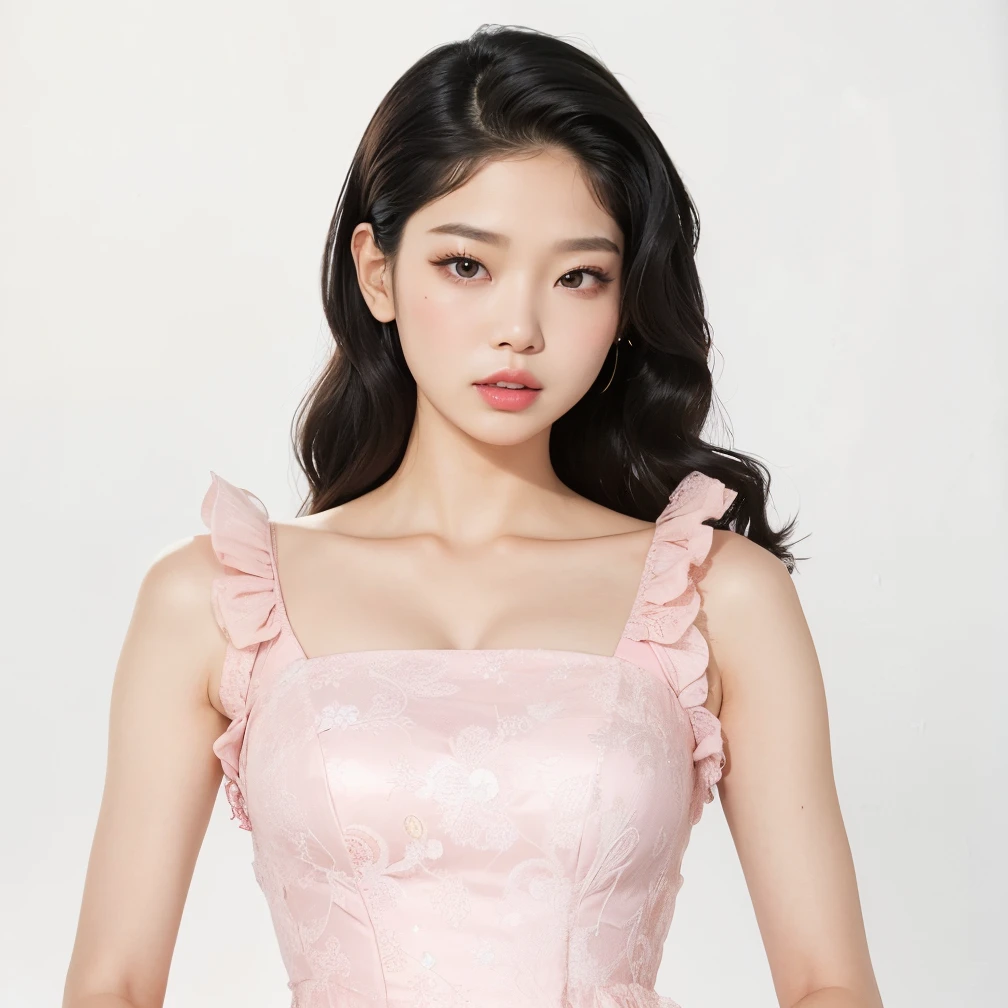 a close up of a woman in a pink dress posing for a picture, jaeyeon nam, jinyoung shin, hwang se - on, blackpink jennie, heonhwa choe, portrait of jossi of blackpink, lee ji-eun, jossi of blackpink, lee ji - eun, taejune kim, park ji-min, jia, lalisa manobal