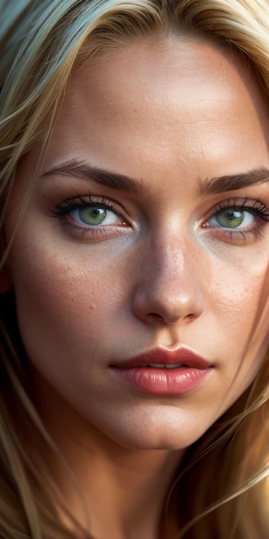 beautiful Austrian woman, blonde, full body, topless, blonde hair, ponytail, long hair, green eyes, bimbo lips, red lips, ((perfect giant breasts), photorealistic, photo, masterpiece, realistic, realism, photorealism, high contrast, photorealistic digital art trend on Artstation 8k HD high definition detailed realistic, detailed, skin texture, hyperdetailed, realistic skin texture, best quality, ultra high resolution, (photorealistic: 1.4), high resolution, detailed, raw photo, sharp, by Lee Jeffries