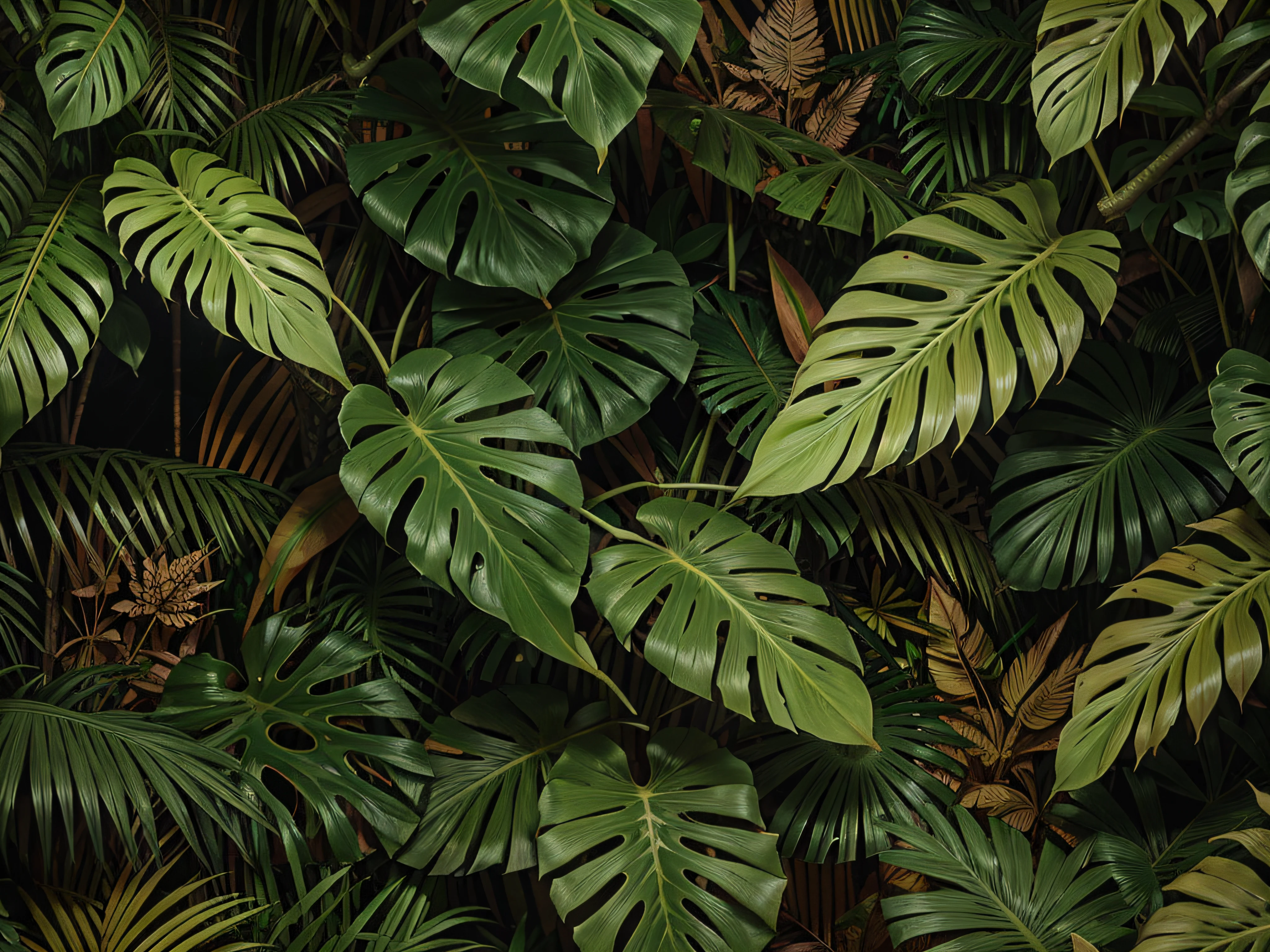 wallpaper jungle and leaves tropical forest mural old pattern vintage background