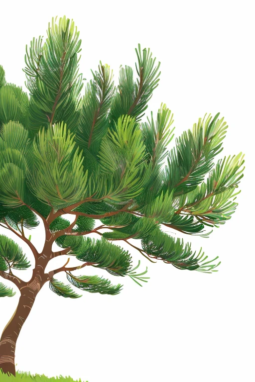((pine tree illustration、Illustration style、without background、Illustration for logo))、