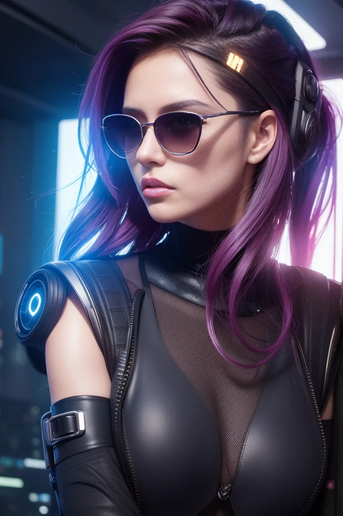 a woman with sunglasses and a headband in front of a futuristic background, 8k stunning artwork, beautiful cyberpunk girl face, cyberpunk eye wear, the cyberpunk girl portrait, cyberpunk beautiful girl, digital artwork 4 k, dreamy cyberpunk girl, beautiful art uhd 4 k, 4k highly detailed digital art, cyberpunk vibrant colors, 8 0's style tomasz alen kopera