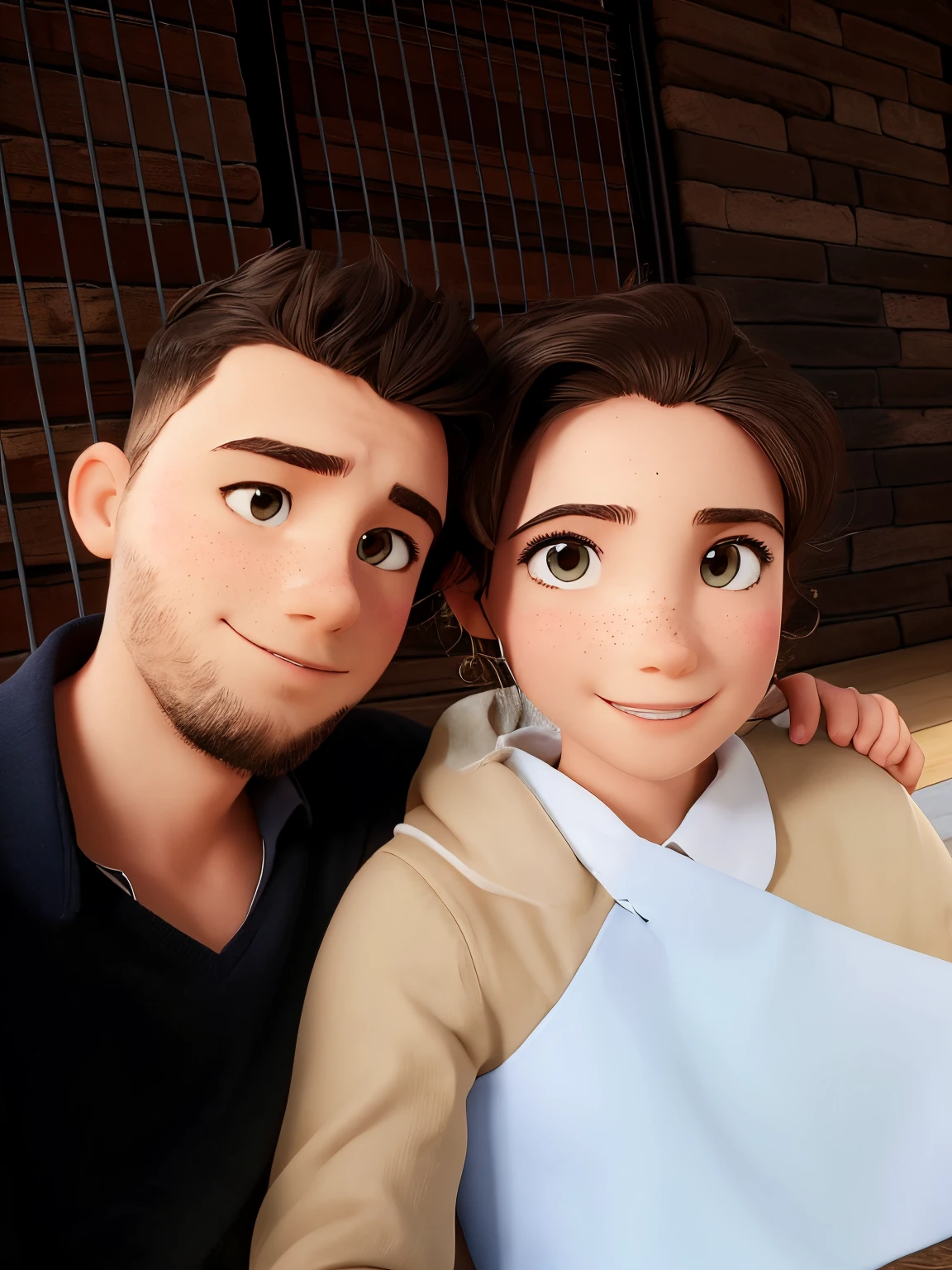 Image of couple of boy and girl with a bow, felices, con ropa arreglada y guapos