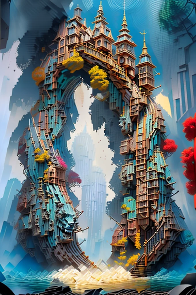 (16k4d, best quality, masterpiece:1.2),(giant lego blocks carnival theme park)( the wildest craziest your imagination has ever seen)digital painting, trending on artstation, award winning, HD fantasy art, rides lots of rides, loop the loop, fireworks, explosive fantasy Background, Cosmic Entity