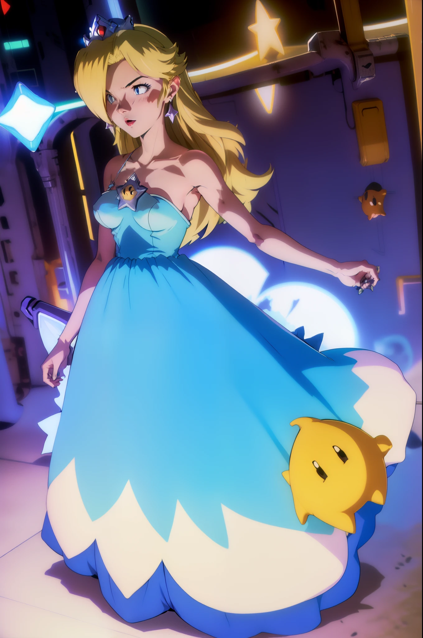 rosalina
luma
crown
blue dress evangelion anime style