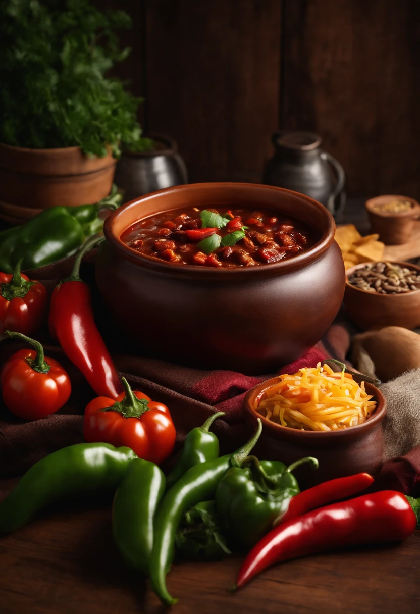 A photo of a warm bowl of chili surrounded by cozy potted foods and a warm blanket,original,Bowlofchili looks exactly like a bowl of chili, N/A