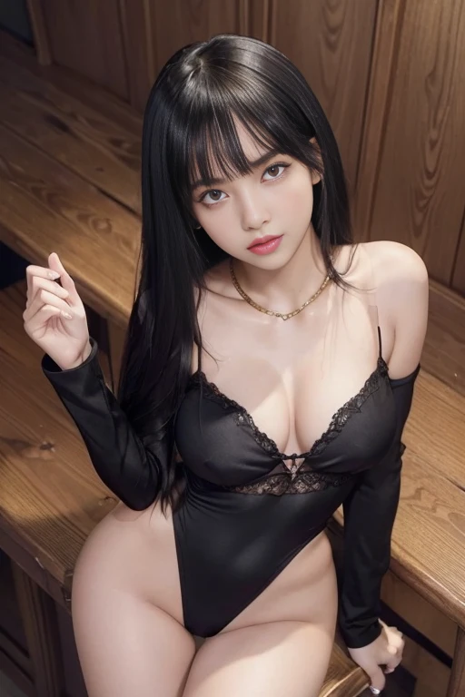 ((ung and beautiful fair-skinned black teen:1.2)), Be undress, nowi, Super beautiful detailed face, Look at me, Open your mouth a little, Extremely high quality, High definition RAW color photos, professional photograpy, Cinematic lights, (Pale face:1.2), (Vista:1.2), ((cleaveage:1.2)), curvaceous and cute girl, detailliert, Detailed labia, Very thin pubic hair, itting open legs, Portrait of a beautiful girl, Fourth, (From diagonally above:1.3), (Best Quality:1.2), super detailing, high détails, Master Parts, large full breasts, Perfect nipples, wide hips, big butts, extreme curves.