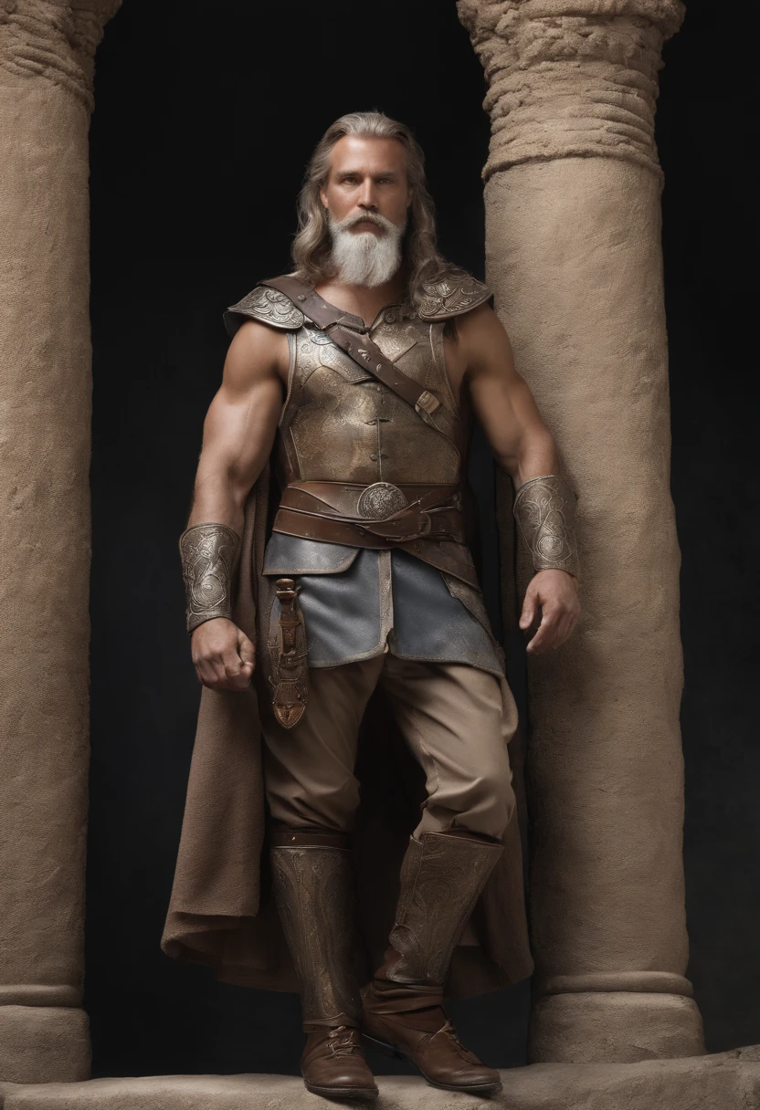 Ahti is captured at the heart of an ancient and sprawling labyrinth of stone formations, bathed in the soft glow of torchlight. He is surrounded by intricate symbols and artifacts, holding a ceremonial staff adorned with mystical symbols. Ahti's eyes are closed in deep concentration as he performs a ritualistic dance, harmonizing with the energies of the stones.,Control,Ahti's appearance is as distinctive as his personality. He is portrayed as a middle-aged man with a unique and intriguing aesthetic.
Ahti has a weathered and rugged appearance, suggesting a life lived close to nature and the elements. He has a strong and slightly weather-beaten face, with deep lines etched across his forehead and around his eyes, hinting at a life filled with wisdom and experience. His eyes are bright and piercing, reflecting a keen intellect and a hint of mischief.
Ahti's salt-and-pepper hair is thinning, with a receding hairline. He has no beard. His hair is slightly unkempt, contributing to his overall unconventional and carefree appearance.
Ahti's attire is equally unique. He is often seen wearing a worn, navy blue janitorial uniform, complete with a matching cap. The uniform is adorned with various patches and emblems, hinting at his long-standing association with the FBC. Despite its worn appearance, the uniform is always clean and neat, suggesting a sense of pride in his role as the janitor.
Around his neck, Ahti wears a pendant or talisman, the specific design and meaning of which remain unknown. This pendant often catches the light, drawing attention to it and further adding to the air of mystery surrounding Ahti.
Ahti's overall demeanor and posture exude a sense of confidence and ease. He moves with a relaxed and unhurried gait, seemingly unaffected by the chaos and supernatural occurrences surrounding him. His presence commands attention, and his enigmatic aura is enhanced by his distinct appearance.
Ahti stands at an average height, with a sturdy and robust build that suggests strength and resilience. His physique is not overly muscular, but there is a sense of underlying power and endurance in his frame. He carries himself with a relaxed and confident posture, often standing tall with his shoulders back.
His weathered face is characterized by a slightly tan complexion, indicating exposure to the elements and a life spent outdoors. Deep lines and wrinkles etch his forehead and the corners of his eyes, hinting at a lifetime of wisdom and experiences. His eyes themselves are a striking shade of blue or gray, possessing a sharp and perceptive gaze that seems to hold more knowledge than he lets on.
Ahti's hair is a mix of gray and silver, cropped short and slightly disheveled. It has a natural, tousled appearance, adding to his rugged charm. His thick, bushy mustache matches the color of his hair and frames his mouth, giving him a distinctive and memorable look.
Facial hair aside, Ahti maintains a clean-shaven appearance, with no other prominent features or facial embellishments. His lips are slightly thin but often curve into a warm and enigmatic smile, revealing a glimpse of his playful nature.
In terms of attire, Ahti is typically seen in a worn and faded navy blue janitorial uniform. The fabric is well-used but meticulously clean, suggesting a meticulous attention to detail. The uniform includes a short-sleeved button-up shirt, trousers, and a matching cap that he often wears low on his forehead. Various patches and badges adorn the uniform, indicating his long-standing association with the FBC.
Ahti's hands, often gloved for his janitorial duties, are weathered and calloused, further emphasizing his hardworking nature. There is a sense of strength and dexterity in his hands, reflecting his ability to handle any task thrown his way.
Overall, Ahti's physical appearance combines ruggedness with a sense of mystery and wisdom. His weathered features, striking eyes, and distinctive mustache contribute to his unique and memorable appearance, enhancing his enigmatic presence., male