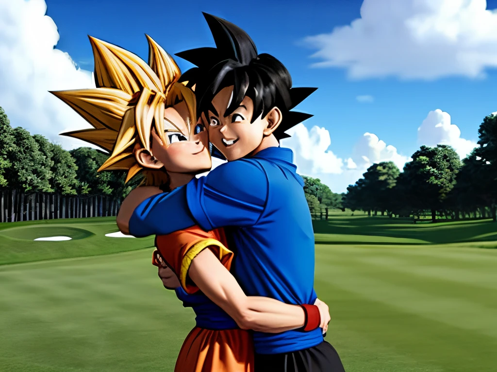 Goku gohan golf hugging