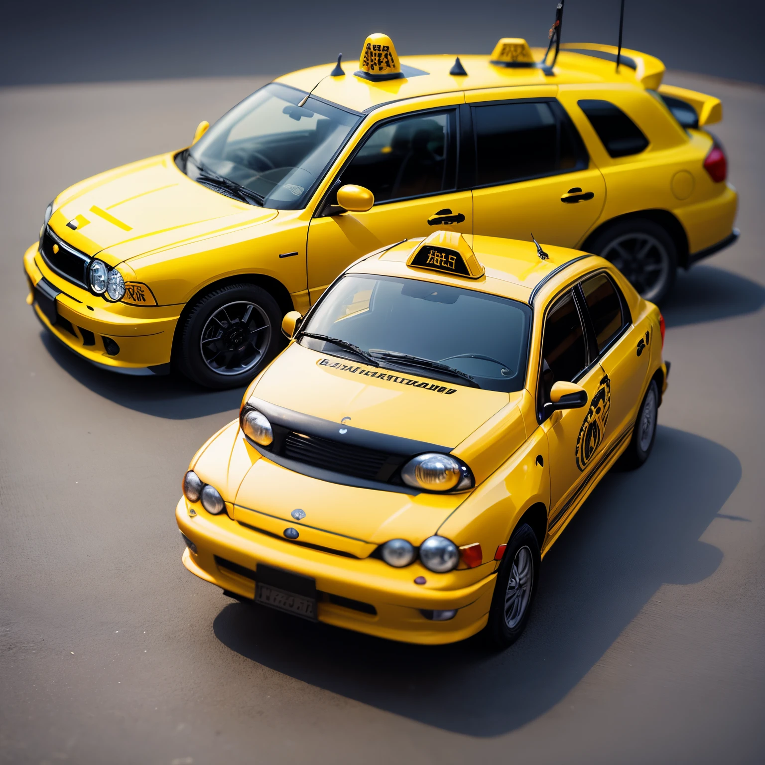 masterpiece、top-quality、ultra-detailliert、(Chibi character taxi driver:1.2)、character taxi