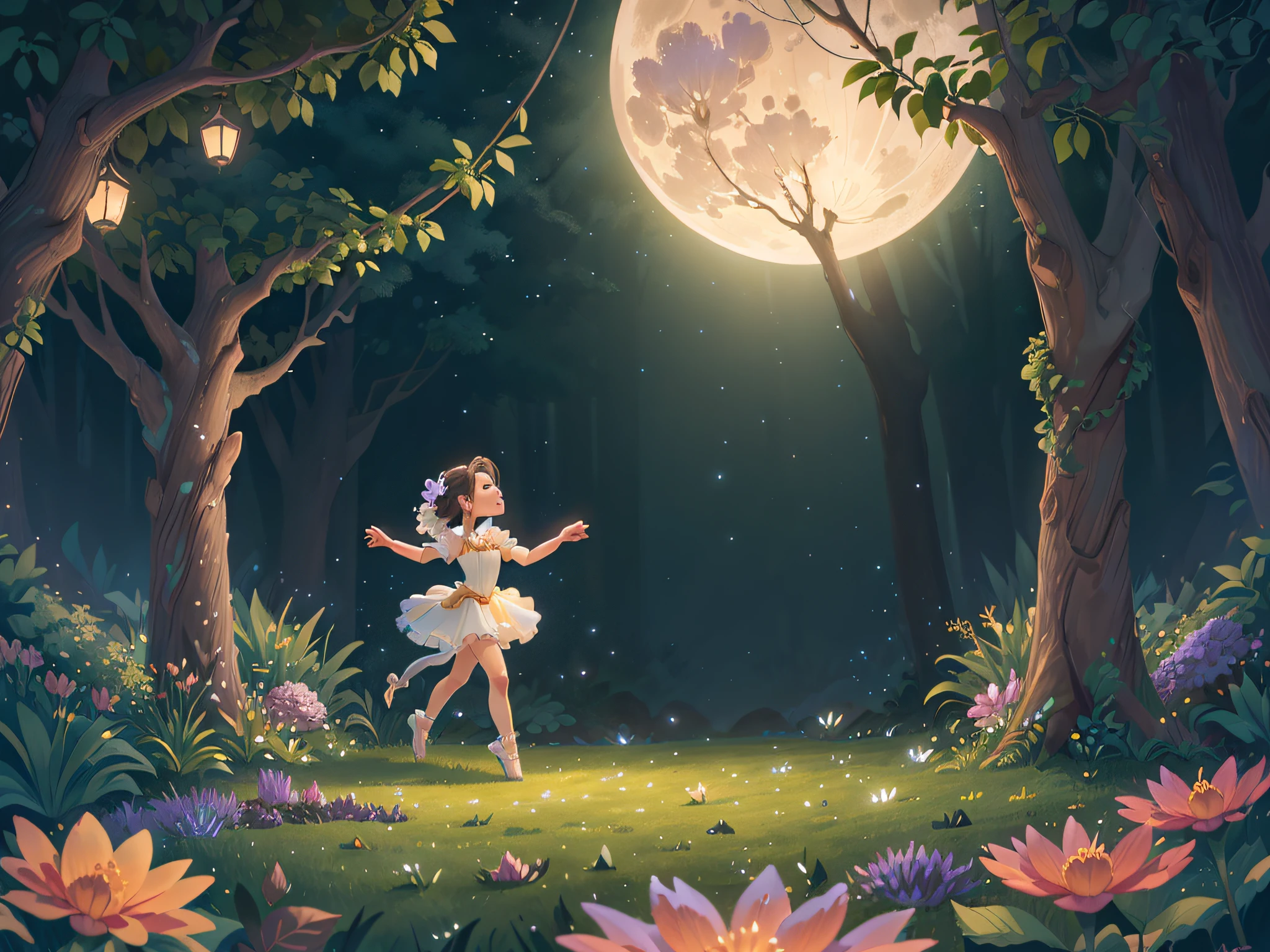(Best quality,4K,8k,high resolucion,Masterpiece:1.2),Ultra-detailed,Realstic,photoreallistic:1.37,LeS fleurS S&#39;équilibrent danS un rythme de danSe et la clarté de la lune leS enchante,Details of beautiful flowers, ethereal atmosphere,Jardin au clair de lune,Memorandum of Understanding, pétales doux,danSeur en harmonie,S&#39;épanouiSSant aux couleurS vibranteS,Protocole d&#39;ententevement organique,Bewitching beauty,brille au clair de lune,ombreS SubtileS,perfume éphémère,pétales lumineux,Tranquility la night,Natural elegance,rythme apaiSant,Souffle chuchotant,Ambiance Sereine,Enchanted garden,delicate flowers,Clair de lune doré illuminant la scène, Jardin éthéré au clair de lune,lune majeStueuSe,starry night sky,sérénité au milieu des flowers,harmonie magique deS fleurS,subtle mélange de couleurs,Protocole d&#39;ententevement fluide deS pétaleS,DanSe gracieuSe,Murmure de la nature,Animated choreography of flowers,pur romantiSme,capture de manière vivante l&#39;eSSence d&#39;un jardin au clair de lune,Sublime masterpiece,beauté éternelle de la nature,la Splendeur nocturne de la nature,ballet celeste,lueur lunaire radieuSe.