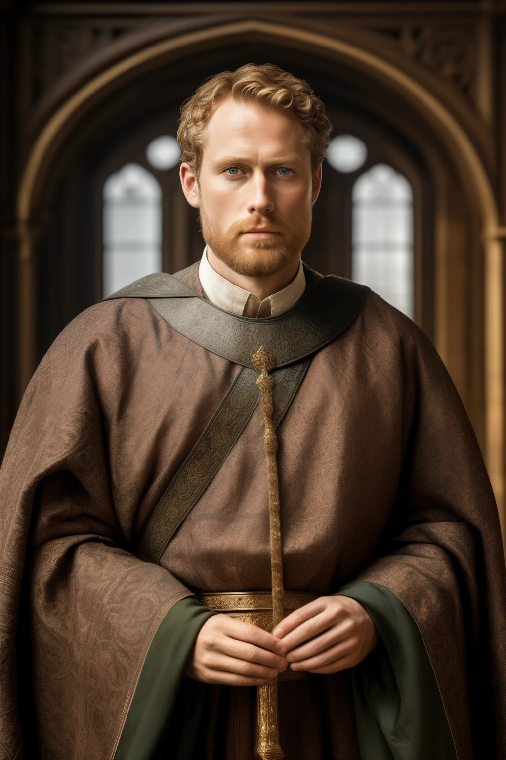 ((best quality)), ((masterpiece)), (detailed), perfect face
1. In 1066, three claimants vied for the English throne: King Harold of England, King Harald of Norway, and Duke William of Normandy.