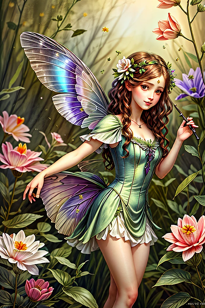 ((Masterpiece, best quality,edgQuality)), 
edgFae,flower fairy, a fairy with a flower in her hand ,drawn in edgFae style,wearing edgFae