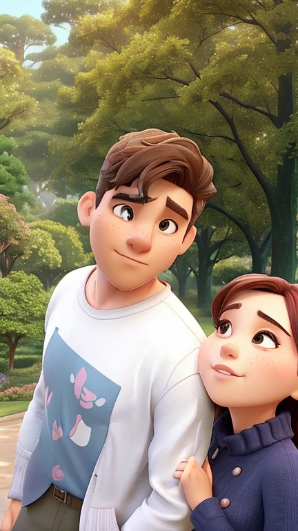 there is a man and a woman standing together in a park, profile photo, ๐ญ๐คฎ ๐, profile pic, couple, lovely couple, snapchat photo, discovered photo, picture, couple pose, tyler edlin and natasha tan, jordan grimmer and natasha tan, ((oversaturated)), colored photo, ๐ญ ๐คฎ ๐ ๐