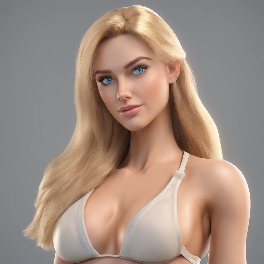 beautiful blond model girl with blue eyes in bikini generate realistic with every detail full body no NSFW