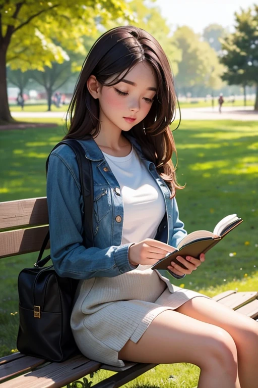 girl reading in the park