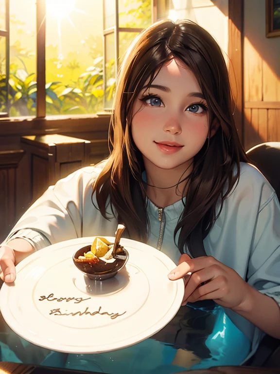 Brunette beauty,and the sun was shining brightly,