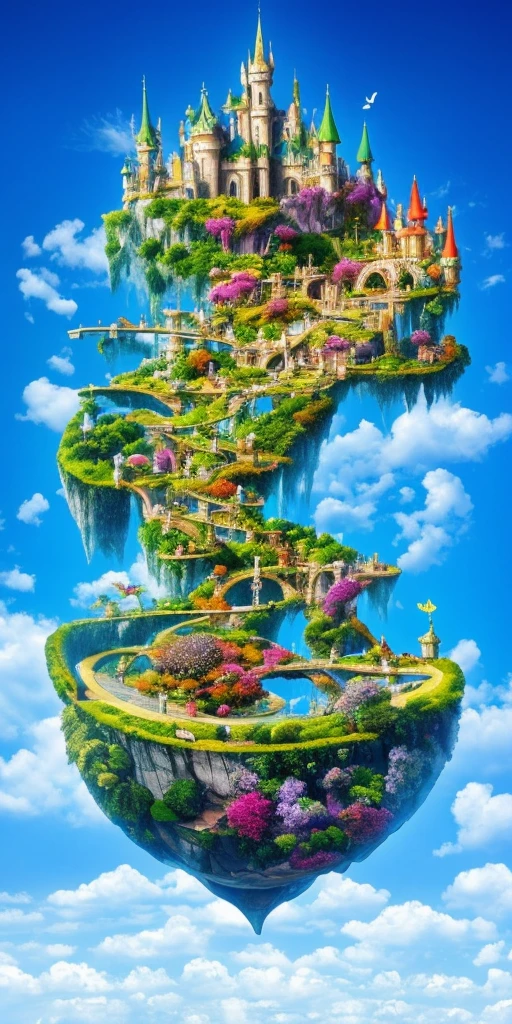 Sirealistische Fantasylandschaft,beautiful,farbenfroh,magisch,hochdetailiert