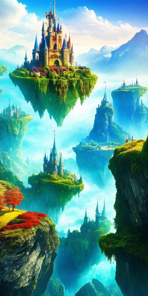 Sirealistische Fantasylandschaft,beautiful,farbenfroh,magisch,hochdetailiert